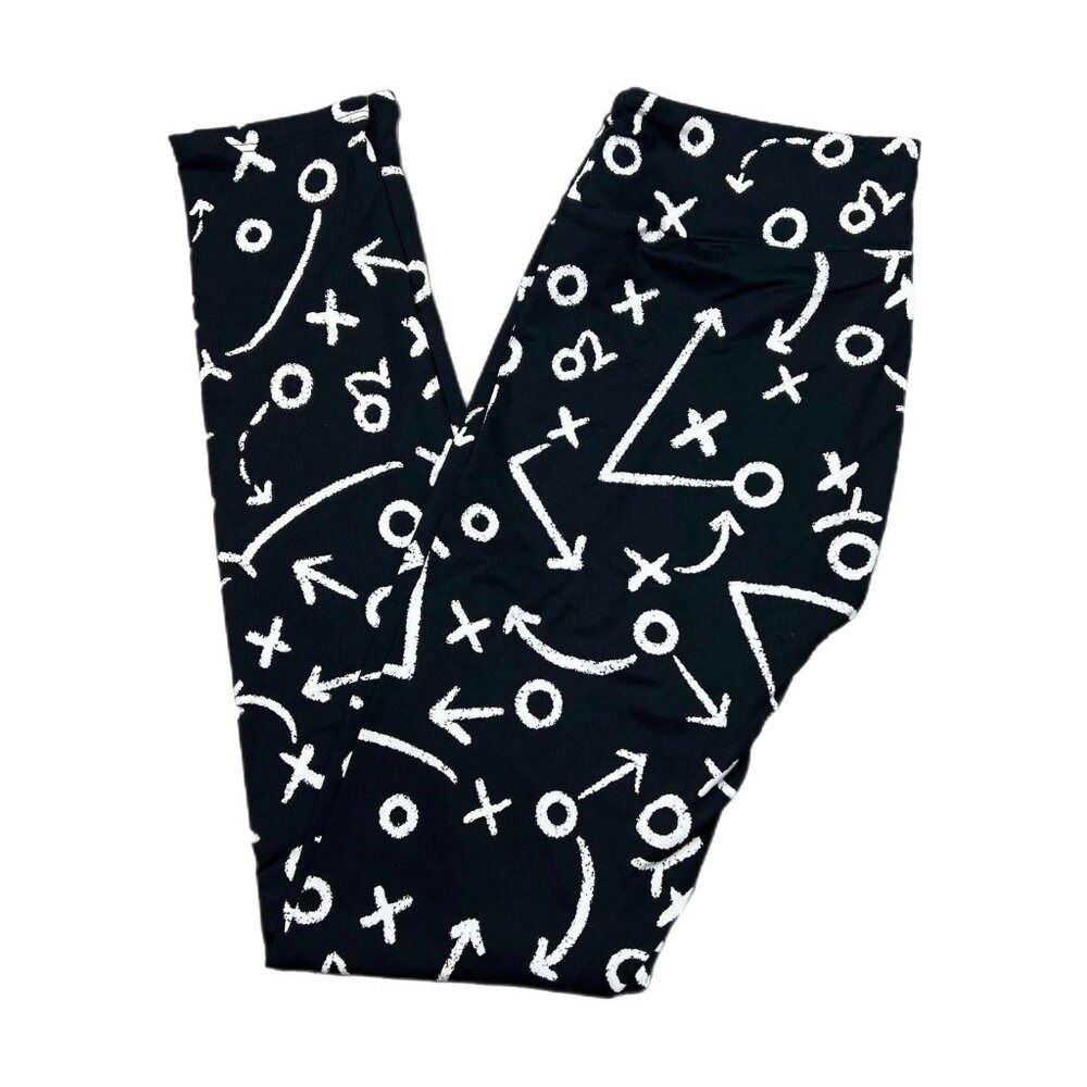NEW TC2 LuLaRoe For the Win Sports Leggings Football Black White Comfort Comfy